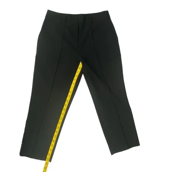 Asos Design Women’s Black Cropped High-Rise Pants, Front Seam, EUC, Size 14 - Picture 9 of 14